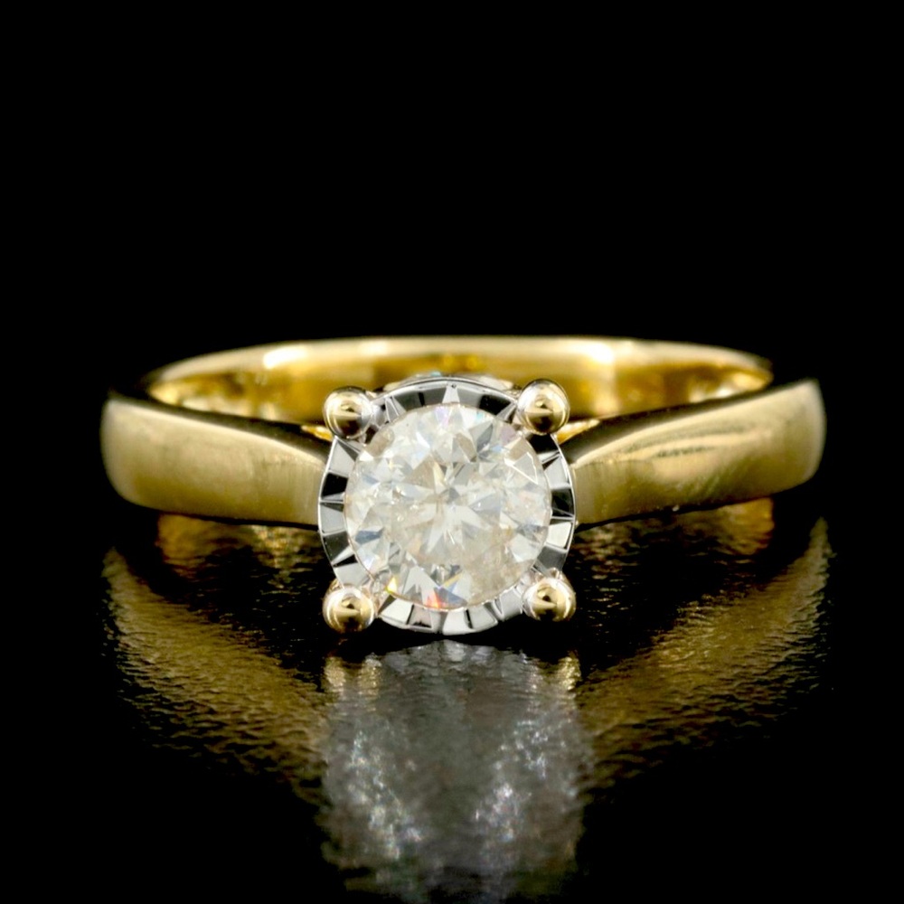 14K Yellow Gold 1.06 CTW Natural Diamond Ring